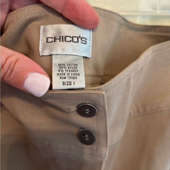 Chico's Tan Straight Leg Pants High-Rise Tailored Fit - Picture 5 of 6